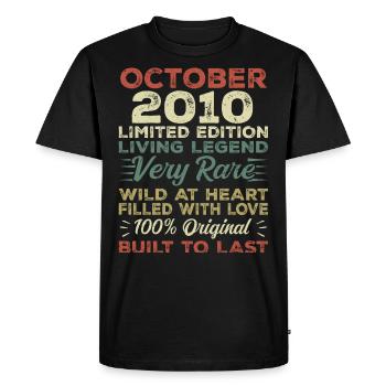 2010 October 2010 Birthday October 2010 Original - Men's Premium Organic T-Shirt - black - Front - Nico (187cm)