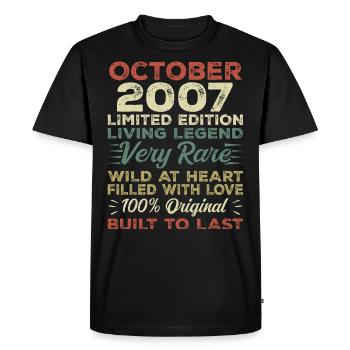 2007 Octobre 2007 Anniversaire Octobre 2007 Original - T-shirt Premium bio Homme - noir - Devant - Nico (187cm)