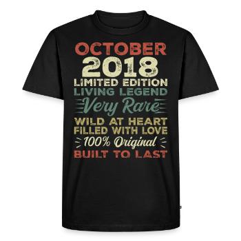 2018 October 2018 Birthday October 2018 Original - Men's Premium Organic T-Shirt - black - Front - Nico (187cm)