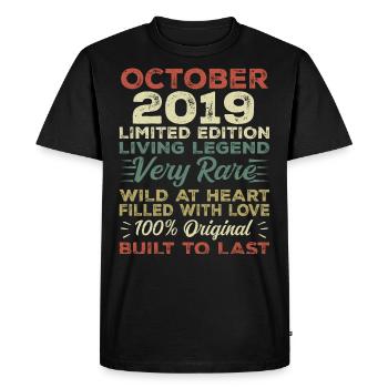 2019 October 2019 Birthday October 2019 Original - Men's Premium Organic T-Shirt - black - Front - Nico (187cm)