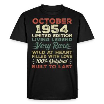 1954 Octobre 1954 Anniversaire Octobre 1954 Original - T-shirt Premium bio Homme - noir - Devant - Nico (187cm)