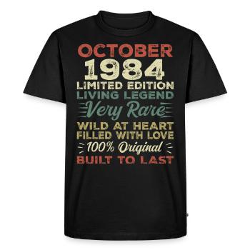 1984 October 1984 birthday October 1984 Original - Men's Premium Organic T-Shirt - black - Front - Nico (187cm)