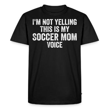 Funny Soccer Mom Voice - T-shirt Premium bio Homme - noir - Devant - Nico (187cm)