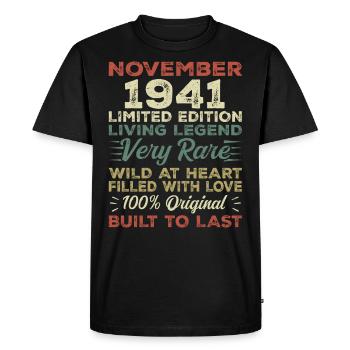 Legend Since November 1941 Born November 1941 - Men's Premium Organic T-Shirt - black - Front - Nico (187cm)