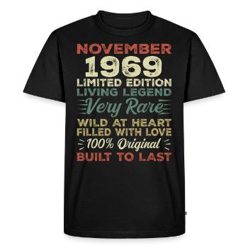 Legend Since November 1969 Vintage November 1969 - Men's Premium Organic T-Shirt - black - Front - Nico (187cm)