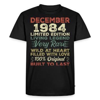 December 1984 - birthday December 1984 year - Men's Premium Organic T-Shirt - black - Front - Nico (187cm)