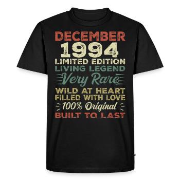 December 1994 - birthday December 1994 year - Men's Premium Organic T-Shirt - black - Front - Nico (187cm)