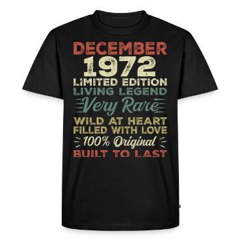 Décembre 1972 - anniversaire Décembre 1972 année - T-shirt Premium bio Homme - noir - Devant - Nico (187cm)