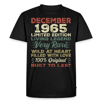 Décembre 1965 - anniversaire Décembre 1965 année - T-shirt Premium bio Homme - noir - Devant - Nico (187cm)