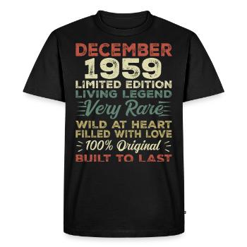 Décembre 1959 - anniversaire Décembre 1959 année - T-shirt Premium bio Homme - noir - Devant - Nico (187cm)