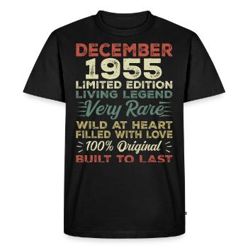 December 1955 - birthday December 1955 year - Men's Premium Organic T-Shirt - black - Front - Nico (187cm)