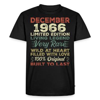 Décembre 1966 - anniversaire Décembre 1966 année - T-shirt Premium bio Homme - noir - Devant - Nico (187cm)