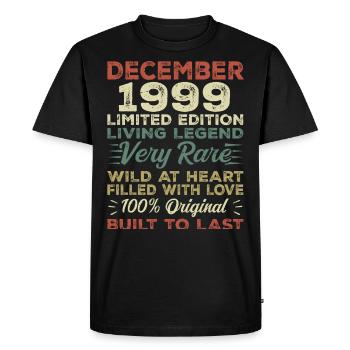 December 1999 - birthday December 1999 year - Men's Premium Organic T-Shirt - black - Front - Nico (187cm)