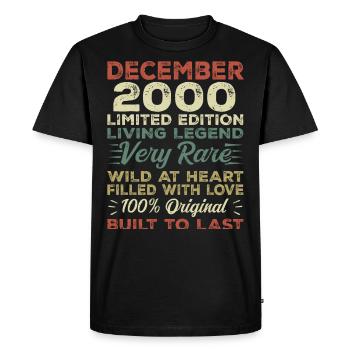 December 2000 - Birthday December 2000 year - Men's Premium Organic T-Shirt - black - Front - Nico (187cm)