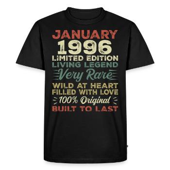 January 1996 birthday - January 1996, January 1996 - Men's Premium Organic T-Shirt - black - Front - Nico (187cm)
