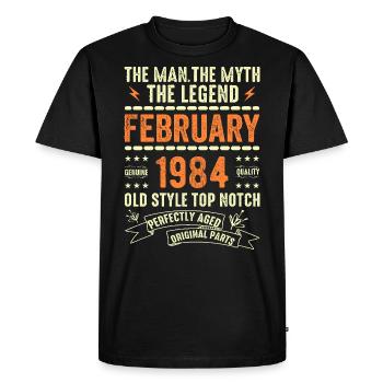 Février 1984 - Février 1984 Anniversaire Février 1984 - T-shirt Premium bio Homme - noir - Devant - Nico (187cm)