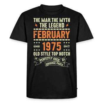 Février 1975 - Février 1975 Anniversaire Février 1975 - T-shirt Premium bio Homme - noir - Devant - Nico (187cm)