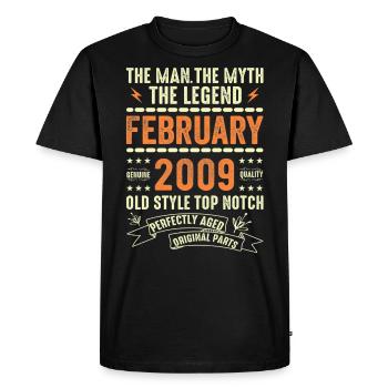 Février 2009 - Février 2009 Anniversaire Février 2009 - T-shirt Premium bio Homme - noir - Devant - Nico (187cm)