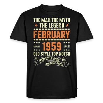 Février 1959 - Février 1959 Anniversaire Février 1959 - T-shirt Premium bio Homme - noir - Devant - Nico (187cm)