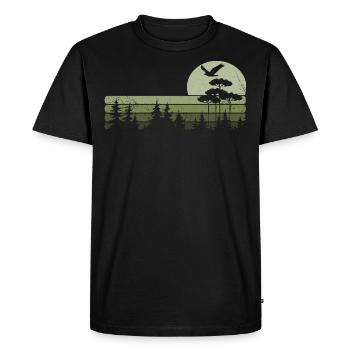 Trees Wildlife Nature Mountains Adventure Forest - T-shirt Premium bio Homme - noir - Devant - Nico (187cm)