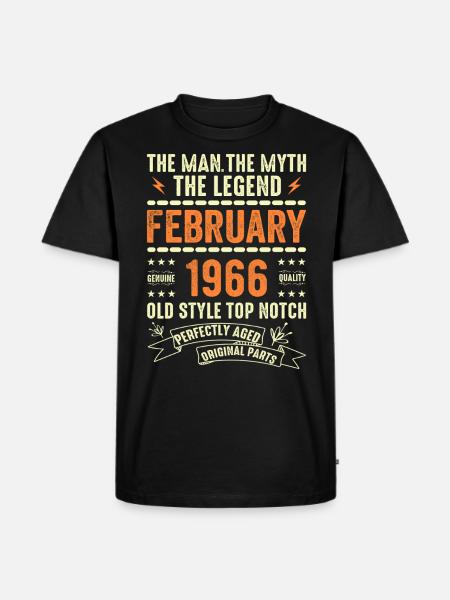 Februari 1966 - Februari 1966 Årsdag Februari 1966 - Ekologisk premium-T-shirt herr - svart