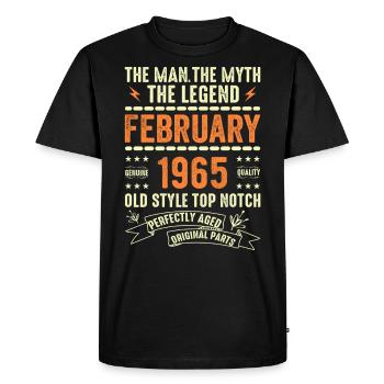 Février 1965 - Février 1965 Anniversaire Février 1965 - T-shirt Premium bio Homme - noir - Devant - Nico (187cm)