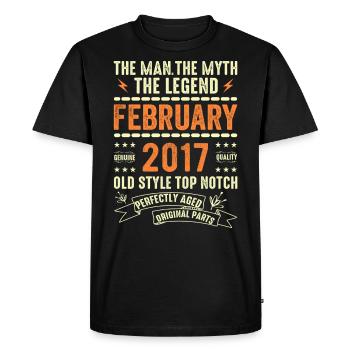 Février 2017 - Février 2017 Anniversaire Février 2017 - T-shirt Premium bio Homme - noir - Devant - Nico (187cm)