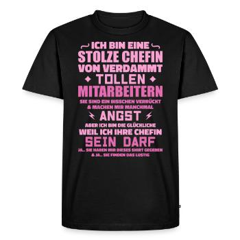 Fier patron de d’employés géniaux - T-shirt Premium bio Homme - noir - Devant - Nico (187cm)