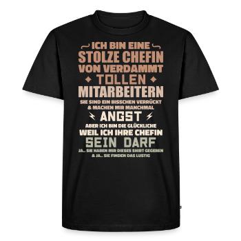 Fier patron de d’employés géniaux - T-shirt Premium bio Homme - noir - Devant - Nico (187cm)