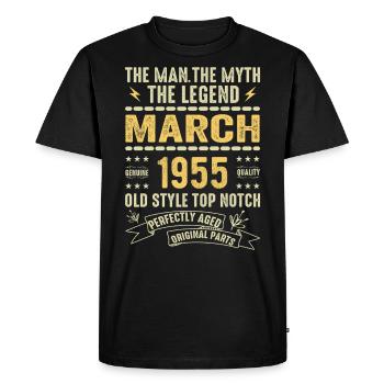 March 1955 Jubilee 1955 - Legends March 1955 - Men's Premium Organic T-Shirt - black - Front - Nico (187cm)