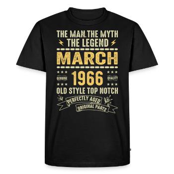 Mars 1966 Jubilé 1966 - Légendes Mars 1966 - T-shirt Premium bio Homme - noir - Devant - Nico (187cm)