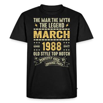 Mars 1988 Jubilé 1988 - Légendes Mars 1988 - T-shirt Premium bio Homme - noir - Devant - Nico (187cm)