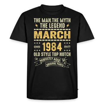 March 1984 Jubilee 1984 - Legends March 1984 - Men's Premium Organic T-Shirt - black - Front - Nico (187cm)