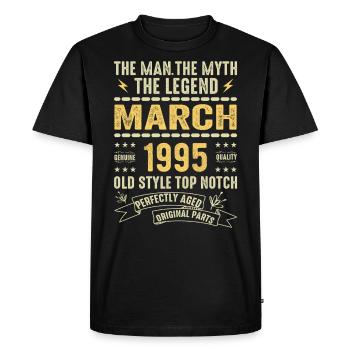 Mars 1995 Jubilé 1995 - Légendes Mars 1995 - T-shirt Premium bio Homme - noir - Devant - Nico (187cm)