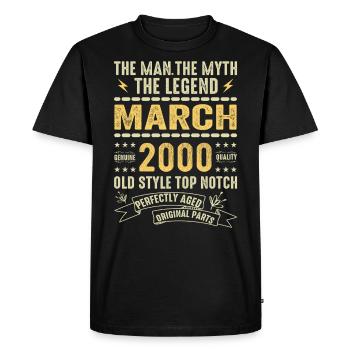Mars 2000 Jubilé 2000 - Légendes Mars 2000 - T-shirt Premium bio Homme - noir - Devant - Nico (187cm)