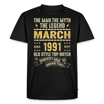 March 1991 Jubilee 1991 - Legends March 1991 - Men's Premium Organic T-Shirt - black - Front - Nico (187cm)