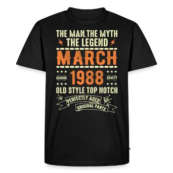 Mars 1988 Cadeau d’anniversaire Vintage Mars 1988 - T-shirt Premium bio Homme - noir - Devant - Nico (187cm)