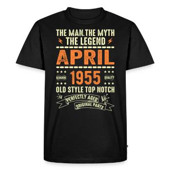 AVRIL 1955, AVRIL 1955 - T-shirt Premium bio Homme - noir - Devant - Nico (187cm)