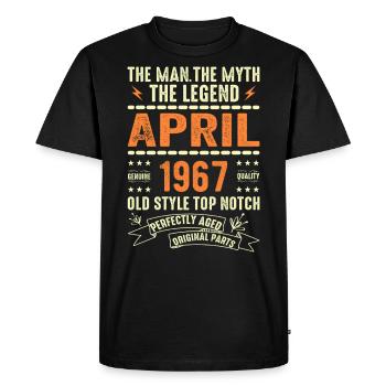 AVRIL 1967, AVRIL 1967 - T-shirt Premium bio Homme - noir - Devant - Nico (187cm)