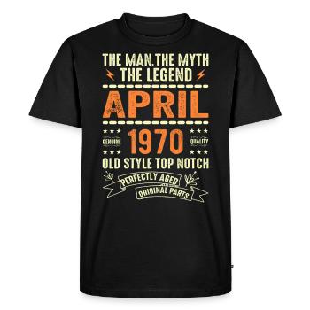 April 1970, APRIL 1970 - Men's Premium Organic T-Shirt - black - Front - Nico (187cm)
