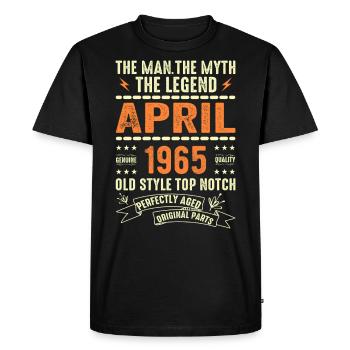 Avril 1965, AVRIL 1965 - T-shirt Premium bio Homme - noir - Devant - Nico (187cm)