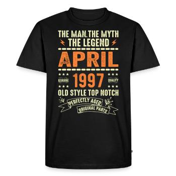 Avril 1997, AVRIL 1997 - T-shirt Premium bio Homme - noir - Devant - Nico (187cm)