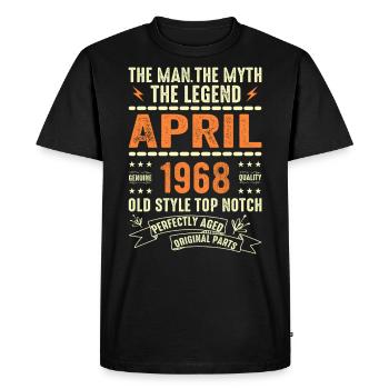 Avril 1968, AVRIL 1968 - T-shirt Premium bio Homme - noir - Devant - Nico (187cm)