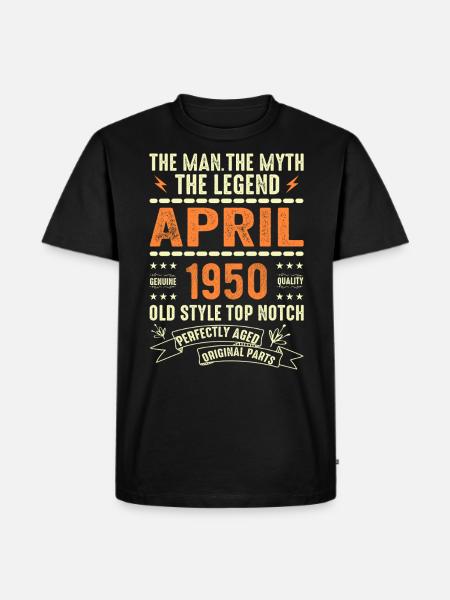 APRIL 1950, APRIL 1950 - Men's Premium Organic T-Shirt - black