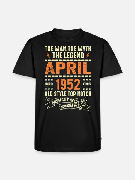 APRIL 1952, APRIL 1952 - Men's Premium Organic T-Shirt - black