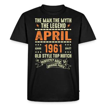 Avril 1961, AVRIL 1961 - T-shirt Premium bio Homme - noir - Devant - Nico (187cm)