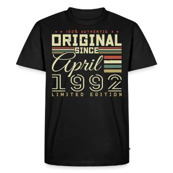 April 1992 Birthday April 1992 April 1992 - Men's Premium Organic T-Shirt - black - Front - Nico (187cm)