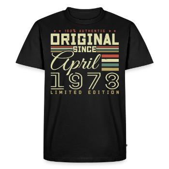 Avril 1978 anniversaire Avril 1978 April 1978 - T-shirt Premium bio Homme - noir - Devant - Nico (187cm)