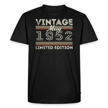 May 1952 Birthday 1952, Legendary since May 1952 - Men's Premium Organic T-Shirt - black - Front - Nico (187cm)