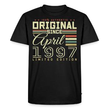 Avril 1997 anniversaire Avril 1997 April 1997 - T-shirt Premium bio Homme - noir - Devant - Nico (187cm)